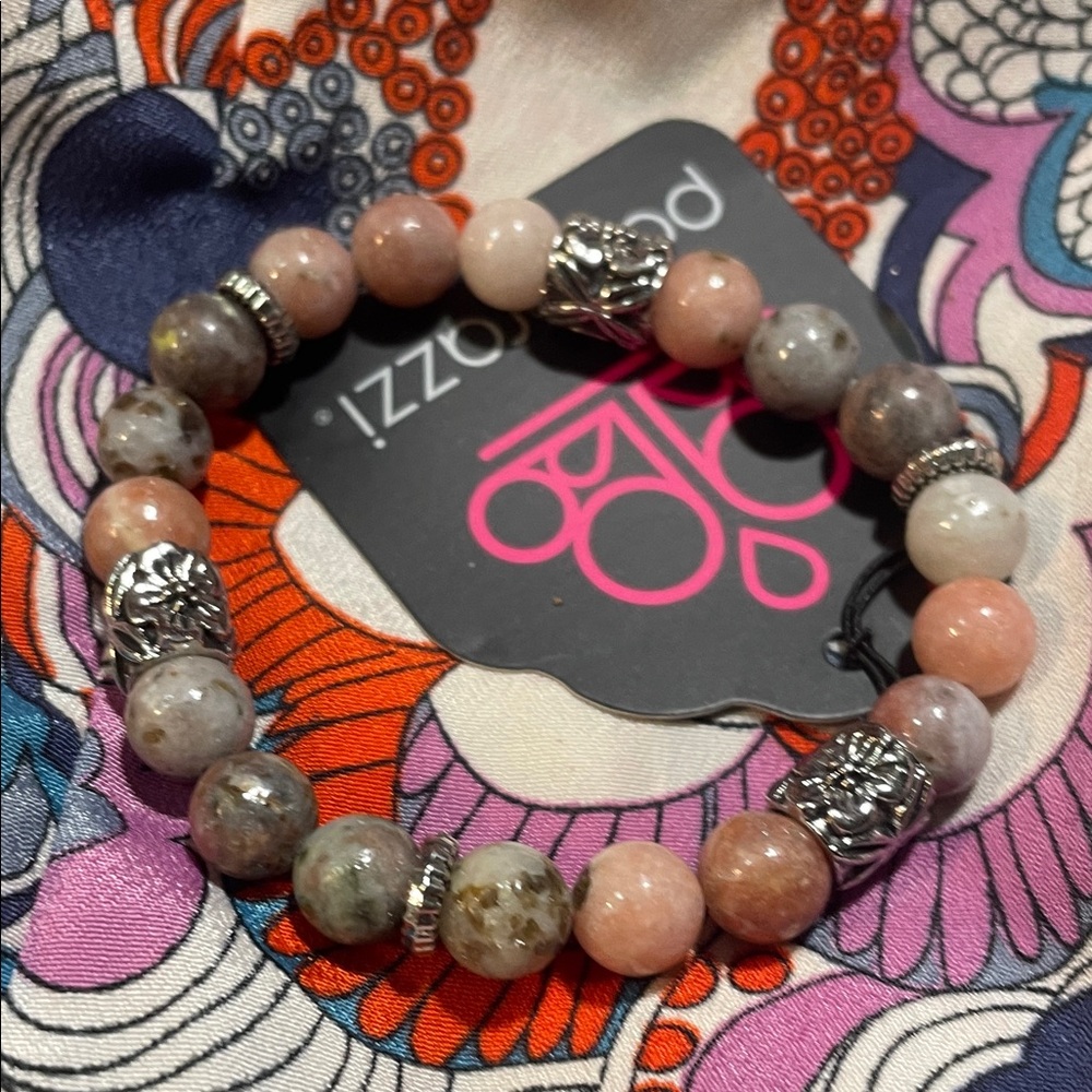 Beaded Bracelet with Silver Accents